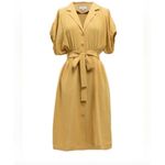 J.O.A. Chriselle Lim x Roman Gold Baggy‎ Midi Pocket Shirtdress Size XS Photo 1