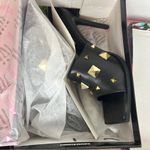 Cape Robbin Popo Stiletto Mule Heels with Gold Studs. Black NIB Photo 5