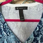 INC  blue python snakeskin print cardigan sweater NWT Small Photo 3