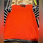 Yarns & Stitches Navy and Orange Striped Women's Cardigan& sleeveless top set Blue Size undefined Photo 4