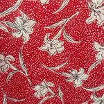 Nine West Red Floral Spotted Tie Sleeve Blouse Photo 1