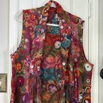 ANU floral wool fringe vest Pink Size XL Photo 6