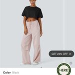 Halara Short Sleeve Cropped Loose Dance Sports Top Black Size Medium Photo 4