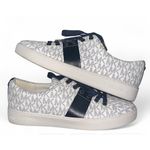 Michael Kors  Women's MK Signature Logo Low Top Sneakers White Navy Size 9.5 Photo 7