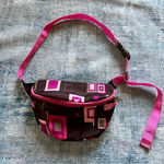 Jansport  Pink Brown Geometric Print Fanny Pack Belt Bag Photo 0