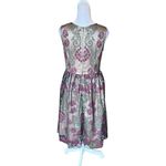 Sundance  Catalog Mesh Embroidered Dress Floral Black Purple Green Womens Size 4 Photo 2
