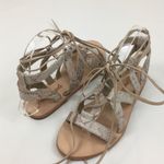 Free People  Snakeskin Mid Gladiator Lace-Up Nude Sandals Size 37 Photo 4