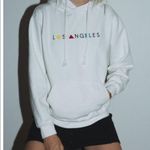 Brandy Melville John Galt White Los Angeles Destination Hoodie Small Photo 1