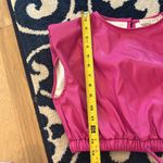 Shoefly Pink Leather Look Top Drawstring Cropped Hem Photo 9