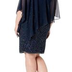 Kara J  Embellished Capelet Beaded Asymmetric Dress Photo 1