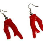 Orange Faux Coral Branch Earrings Photo 0