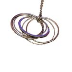 Paparazzi  Multi-Ring Pendant Necklace‎ Silver Purple Boho Jewelry R-79 Photo 1