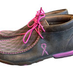 Twisted X Breast Cancer Awareness Brown Leather Driving Moccasins Shoes Size 8 Photo 0