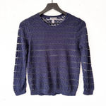 Chelsea28  Navy Lace Knit Sheer Pullover Sweater Women’s Small Photo 0