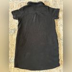 Three Dots 100% Cotton Double Gauze Polo Collar Dress Black Size Small Photo 4