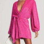 Retrofête Retrofete Gabrielle Robe Dress in Pink Sequins Size Large Long Sleeve NWOT Photo 0