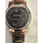 Gold Tone and Black Bracelet Women's Fashion Watch‎ Stainless Steel Back Photo 3