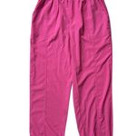 New In Neon Pink High Rise Smocked Ruche Elastic Waist Joggers Sz Large Photo 0