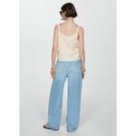 NEW MNG Cream Floral Lace Embroidered Sleeveless Cami Tank Blouse Top Size S White Photo 3