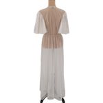 Vintage 70s Val Mode White Lace Sheer Bridal Maxi Robe Womens Honeymoor Size L Size L Photo 1