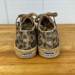 Superga  Leather Leopard Print Brown Sneakers Woven Espadrille Platform 36 / 5.5 Photo 3