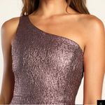Lulus Modern Dream Pink Metallic Jacquard One-Shoulder Mini Dress EUC Photo 1