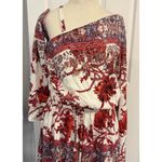 Free People  Mini Dress Sz MED Modern Nomad Off-Shoulder Floral Boho Bell Sleeve Photo 2