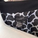 Sandro Black Button-Front Swing Blazer | Giraffe Print Lining | 3/4 Sleeve (2X) Photo 3