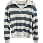 Sundry  sail collar grey vintage striped sweatshirt size Medium‎ Photo 0