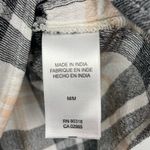 Lucky Brand  Black Peach‎ Plaid Flutter Sleeve Babydoll Blouse Photo 2
