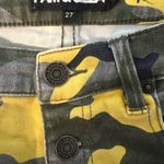 Pam & Gela Camo Exposed Button Cropped Kick Flare Pant Size 27 Photo 9