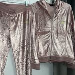 BCBGMAXAZRIA  Pink Misted Grape Velour Tracksuit XL Photo 0