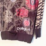 Desigual  Size Large‎ Black Floral Animal Printed Moody Long Sleeve Top Photo 2