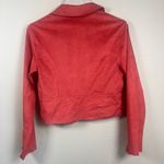 Anthropologie  HUTCH FAUX SUEDE ZIPPER MOTO JACKET COAT CORAL PINK‎ Xs Photo 5