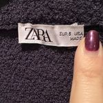 ZARA  Navy Blue White Striped High Neck Mini Bodycon Short Sleeve Dress Small Photo 3