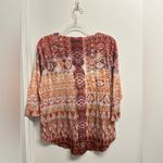 One World  Aztec Patterned Studded 3/4 Sleeve Top Photo 2