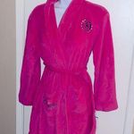 Xhilaration Xhiliration Barbie hot pink peace robe tie waist plush soft short size L Photo 0