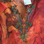 Soft Surroundings 🚫SOLD🚫 Orange Sheer Beaded Caftan or Swim Cover PL/PXL Photo 2