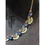 Banana Republic  Womens Gold Chain Blue And Green Crystal Necklace Lobster Claw Photo 3