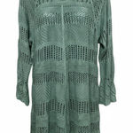 Cato Green Crochet Knit Sweater Cover-Up Boho Tunic Photo 0
