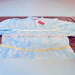 Simply Southern  Cotton Large Baby Blue Daisy Print Notched V neckline Top NWT Photo 4