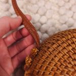 Round Rattan Crossbody Purse Natural Brown Photo 7