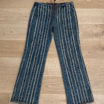 Boohoo Jeans Lace Up Distressed Seams Size US 8 Vintage Wash Blue Brown Photo 0