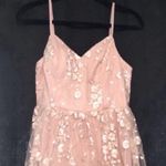 New Spaghetti Strap Embroidery Mesh Overlay Floral Maxi Dress, Sz M Size M Photo 3