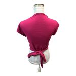 Maronie Pink Faux Wrap Ribbed Top Size L Size L Photo 1