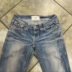 Big star Collection Blue Liv Jeans Women’s 27Long Embroidered Pockets Biker Y2K Photo 2