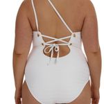 La Blanca Linea Costa Lace Back One Shoulder One Piece NEW -865 Photo 5