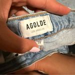 AGOLDE  Merrel Jeans Astray High Rise Crop Light Wash Raw Hem Denim- Size 29 Photo 5