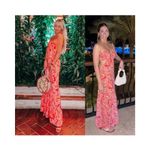 Nicole Miller  Fearless Floral Maxi Dress size Small Pink Multi Photo 2