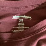 Nickelodeon Rugrats Size XS Burgundy Crop Long Sleeve Cotton Tee. Preloved Photo 6